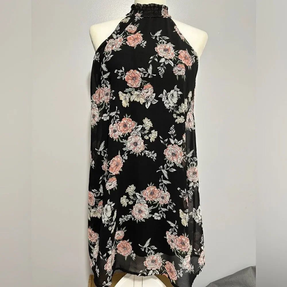 As U Wish black floral dress. Size S